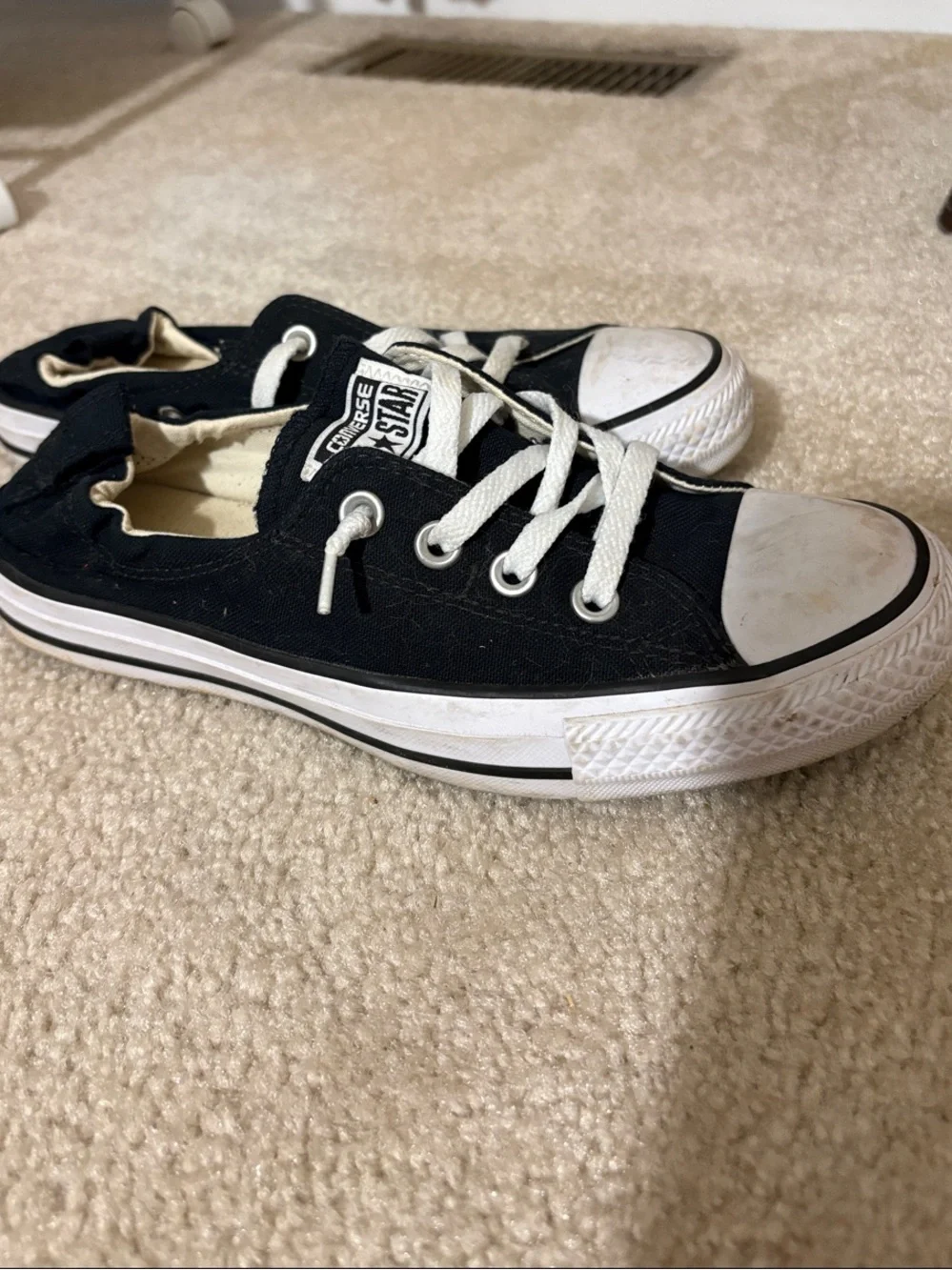 Converse Men’s Low Top Canvas Sneakers - Black & White